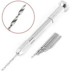 ENLENK Mini Perceuse à Main, Perceuse à Main Trousse De Perceuse à Main à Main 10 Forets Foreuse Pour Réparation De Montres Circuit Imprimé Et Bijoux (Couleur: Argent) -Perceuse Soldes 2022 58502251 4