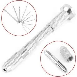 ENLENK Mini Perceuse à Main, Perceuse à Main Trousse De Perceuse à Main à Main 10 Forets Foreuse Pour Réparation De Montres Circuit Imprimé Et Bijoux (Couleur: Argent) -Perceuse Soldes 2022 58502251 5