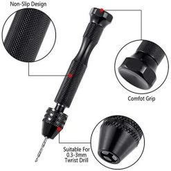 ENLENK 21 Pièces Ensemble De Pin Vise Comprend Perceuse à Main Pin Vise Et 20 Pièces Mini Forets Hélicoïdaux (0,3 à 1,6 Mm) Pour Diy Bois Argile Résine Moulage Fabrication De Pendentif Bijoux -Perceuse Soldes 2022 58502261 3