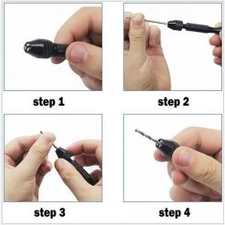 ENLENK Ensemble De Mini-Perceuses à Main 37 PCS Pour L'artisanat, Forets Hélicoïdaux De Précision Pin Vise Avec Mini étau De Perceuse à Colonne, Jeu De Forets Manuels, Foret PCB De 0,3 à 1,2 Mm -Perceuse Soldes 2022 58502273 5
