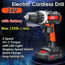 MOHOO Perceuse à Percussion Sans Fil Raitool 24 V 10 Mm Rechargeable 2 Vitesses 1 Batterie -Perceuse Soldes 2022 58682180 4