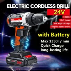 MOHOO Perceuse à Percussion Sans Fil Raitool 24 V 10 Mm Rechargeable 2 Vitesses 1 Batterie -Perceuse Soldes 2022 58682180 5