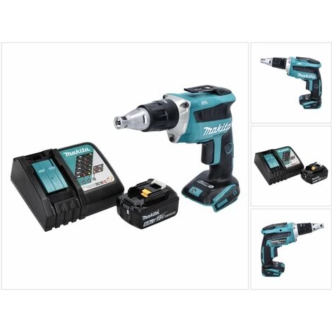 Makita DFS 452 RG1 Visseuse à Cloison Sèche Sans Fil 18 V Brushless + 1x Batterie 6,0 Ah + Chargeur 3 Makita DFS 452 RG1 Visseuse à Cloison Sèche Sans Fil 18 V Brushless + 1x Batterie 6,0 Ah + Chargeur