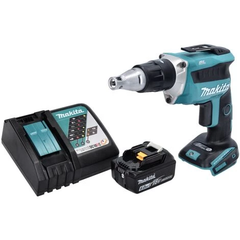 Makita DFS 452 RG1 Visseuse à Cloison Sèche Sans Fil 18 V Brushless + 1x Batterie 6,0 Ah + Chargeur 4 Makita DFS 452 RG1 Visseuse à Cloison Sèche Sans Fil 18 V Brushless + 1x Batterie 6,0 Ah + Chargeur – Image 2