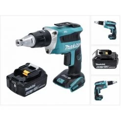 Makita DFS 452 G1 Visseuse à Cloison Sèche Sans Fil 18 V Brushless + 1x Batterie 6,0 Ah - Sans Chargeur
