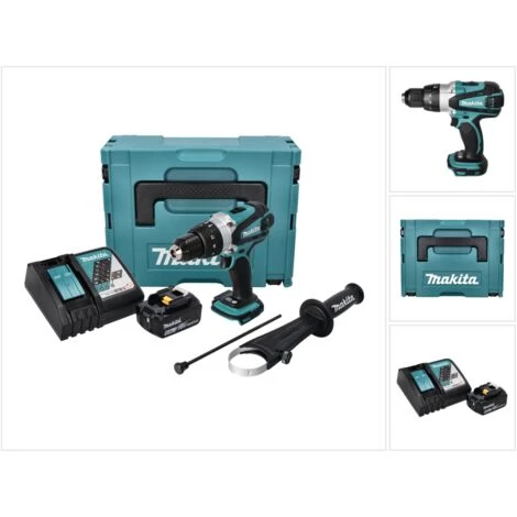 Makita DHP 458 RG1J Perceuse-visseuse à Percussion Sans Fil 18 V 91 Nm + 1x Batterie 6,0 Ah + Chargeur + Makpac 6 Makita DHP 458 RG1J Perceuse-visseuse à Percussion Sans Fil 18 V 91 Nm + 1x Batterie 6,0 Ah + Chargeur + Makpac – Image 4