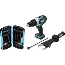 Makita DHP 458 Z Perceuse-visseuse à Percussion Sans Fil 18 V 91 Nm + Jeu De Forets - 40 Pièces