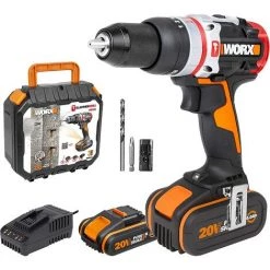 WORX 18V(20V MAX) Perceuse à Percussion WX354.1, Moteur Sans Balai, PowerShare