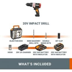 WORX 18V(20V MAX) Perceuse à Percussion WX354.1, Moteur Sans Balai, PowerShare 11 WORX 18V(20V MAX) Perceuse à Percussion WX354.1, Moteur Sans Balai, PowerShare -Perceuse Soldes 2022 58757697 5