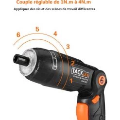 TODOT Tournevis Sans Fil Rechargeable 31 Pcs, 3.6 V, 4Nm Max, Réglage Du Couple 6+1, Lumière LED Avant Et Arrière - SDH13DC -Perceuse Soldes 2022 58757986 3