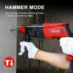 Marteau Perforateur Filaire 800W SDS-plus, 26 Mm TEENO - Rouge -Perceuse Soldes 2022 59006559 4