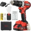 Brushless Perceuse-visseuse Sans Fil TEENO, Perceuse Visseuse A Percussion，2×2.0 Ah Batteries, 20+3 Réglages De Couple Et 2 Vitesses - Rouge -Perceuse Soldes 2022 59006561 1