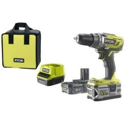 Perceuse-visseuse RYOBI 18V OnePlus 2 Batteries LithiumPlus 2.0Ah Et 5.0Ah - Chargeur Rapide 2.0Ah R18DD3-252S