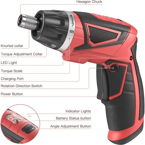 JOORRT Perceuse Visseuse Sans Fil Compacte Et Légère Perceuse Electrique Réglages De Couple Auto-serrant Visseuse Devisseuse Sans Fil Pour La Maison Et Le Jardin 4 JOORRT Perceuse Visseuse Sans Fil Compacte Et Légère Perceuse Electrique Réglages De Couple Auto-serrant Visseuse Devisseuse Sans Fil Pour La Maison Et Le Jardin – Image 2