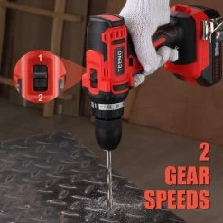 Perceuse Visseuse Sans Fil 20V TEENO,1*2A Batterie Visseuse Devisseuse Sans Fil(Une Batterie) - Rouge -Perceuse Soldes 2022 59229619 5