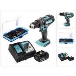 Makita DHP 482 RF1 Perceuse-visseuse à Percussion Sans Fil 18 V 62 Nm + 1x Batterie 3,0 Ah + Chargeur + Jeu De 100 Embouts -Perceuse Soldes 2022 59331941 3