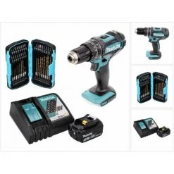 Makita DHP 482 RF1 Perceuse-visseuse à Percussion Sans Fil 18 V 62 Nm + 1x Batterie 3,0 Ah + Chargeur + Jeu De Forets - 40 Pièces 9 Makita DHP 482 RF1 Perceuse-visseuse à Percussion Sans Fil 18 V 62 Nm + 1x Batterie 3,0 Ah + Chargeur + Jeu De Forets - 40 Pièces -Perceuse Soldes 2022 59331965 3