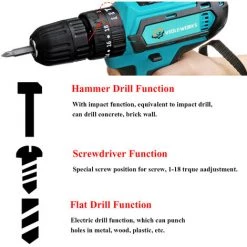 JMAX Perceuse Visseuse Sans Fil 32V ,2 Batteries,2 Vitesses,24 Accessoires -Perceuse Soldes 2022 59491965 3
