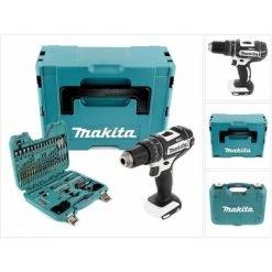 Makita DHP 482 ZJ W Perceuse-visseuse à Percussion Sans Fil 18V 62Nm + Makpac + Jeu D'embouts Et De Forets 100 Pièces - Sans Batterie, Sans Chargeur -Perceuse Soldes 2022 59588393 5
