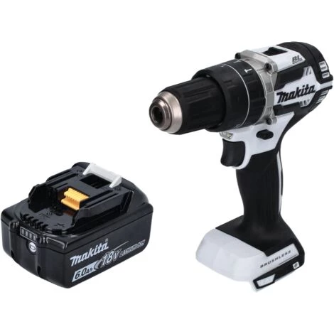 Makita DHP 484 G1 W Perceuse-visseuse à Percussion Sans Fil 18 V 54 Nm Brushless + 1x Batterie 6,0 Ah - Sans Chargeur 4 Makita DHP 484 G1 W Perceuse-visseuse à Percussion Sans Fil 18 V 54 Nm Brushless + 1x Batterie 6,0 Ah - Sans Chargeur – Image 2