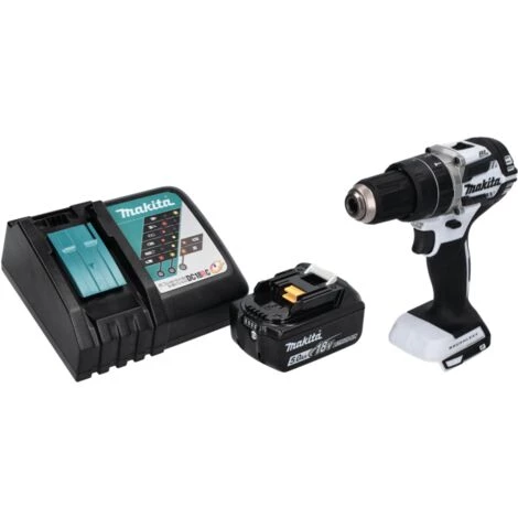 Makita DHP 484 RT1 W Perceuse-visseuse à Percussion Sans Fil 18 V 54 Nm Brushless + 1x Batterie 5,0 Ah + Chargeur 4 Makita DHP 484 RT1 W Perceuse-visseuse à Percussion Sans Fil 18 V 54 Nm Brushless + 1x Batterie 5,0 Ah + Chargeur – Image 2