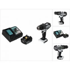 Makita DHP 482 RF1 W Perceuse-visseuse à Percussion Sans Fil 18 V 62 Nm + 1x Batterie 3,0 Ah + Chargeur