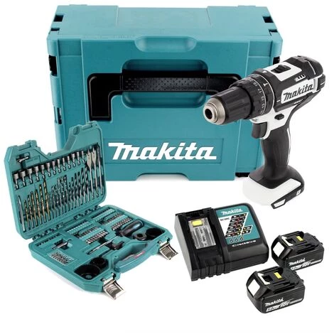 Makita DHP 482 RTJ W Perceuse-visseuse à Percussion Sans Fil 18V 62Nm + Coffret Makpac + 2x Batteries 5,0 Ah + Chargeur + Jeu D'embouts Et De Forets - 100 pièces 5 Makita DHP 482 RTJ W Perceuse-visseuse à Percussion Sans Fil 18V 62Nm + Coffret Makpac + 2x Batteries 5,0 Ah + Chargeur + Jeu D'embouts Et De Forets - 100 pièces – Image 3