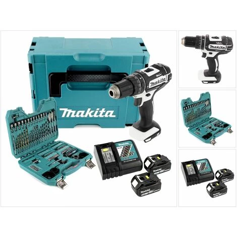 Makita DHP 482 RTJ W Perceuse-visseuse à Percussion Sans Fil 18V 62Nm + Coffret Makpac + 2x Batteries 5,0 Ah + Chargeur + Jeu D'embouts Et De Forets - 100 pièces 7 Makita DHP 482 RTJ W Perceuse-visseuse à Percussion Sans Fil 18V 62Nm + Coffret Makpac + 2x Batteries 5,0 Ah + Chargeur + Jeu D'embouts Et De Forets - 100 pièces – Image 5
