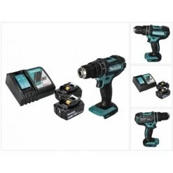 Makita DHP 482 RT Perceuse-visseuse à Percussion Sans Fil 18 V 62 Nm + 2x Batteries 5,0 Ah + Chargeur