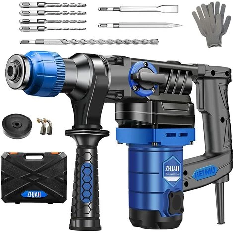 AIRAJ ZHJAN Marteau Perforateur, 1130W Marteau Démolisseur, Perforateur Burineur à 3 Modes (Ø De Perçage Du Béton Max : 28 Mm, SDS Mandrin Plus, Poignée Rotative à 360°) 3 AIRAJ ZHJAN Marteau Perforateur, 1130W Marteau Démolisseur, Perforateur Burineur à 3 Modes (Ø De Perçage Du Béton Max : 28 Mm, SDS Mandrin Plus, Poignée Rotative à 360°)