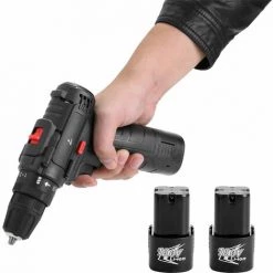 Outillage Perceuse à Percussion électrique, Tournevis électrique Tournevis Dynamométrique, 18V, 2 Batteries LangRay