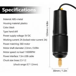 Outillage Accessoire Pour Une Perceuse Z-U36 Mini Perceuse électrique Portable Perforateur USB 5V Puissance Petit Outil De Meulage Pour Bijoux Perle Résine Bricolage, Black LangRay -Perceuse Soldes 2022 60136651 3