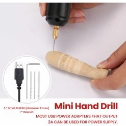 Outillage Accessoire Pour Une Perceuse Z-U36 Mini Perceuse électrique Portable Perforateur USB 5V Puissance Petit Outil De Meulage Pour Bijoux Perle Résine Bricolage, Black LangRay -Perceuse Soldes 2022 60136651 4