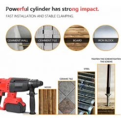 LITZEE Perceuse à Percussion Sans Fil Au Lithium Rechargeable Sans Balais Multifonctionnelle De Qualité Industrielle Marteau électrique Perceuse électrique à Double Usage - 1 Perceuse -Perceuse Soldes 2022 60299047 5