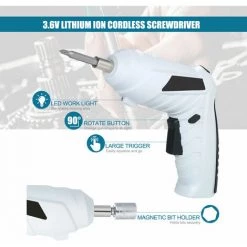 LITZEE Visseuse Et Tournevis électrique 47pcs Tournevis électrique Batterie Au Lithium Perceuse Rechargeable Tournevis Multifonctionnel Sans Fil Perceuse électrique Outils électriques Charge USB, Blanc - Blanc Perceuse -Perceuse Soldes 2022 60299548 4