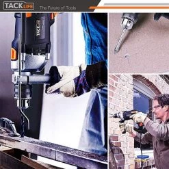 TODOT Perceuse à Percussion 850W 2 En 1, 15 Jeu De Forets, 3000RPM, Poignée Latérale 360 °, Mode Marteau Et Perceuse - PID03B -Perceuse Soldes 2022 60566182 5