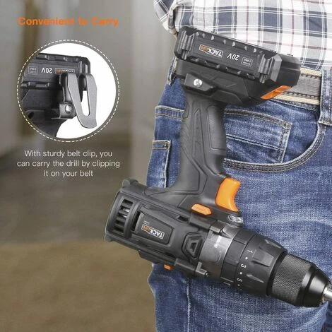 Perceuse électrique Sans Fil TACKLIFE 20 V Max, 310 Lb-pi, Mandrin En Métal 1/2", Tournevis électrique à 2 Vitesses Avec DEL, Batterie Rechargeable 2,0 Ah PCD04C 7 Perceuse électrique Sans Fil TACKLIFE 20 V Max, 310 Lb-pi, Mandrin En Métal 1/2", Tournevis électrique à 2 Vitesses Avec DEL, Batterie Rechargeable 2,0 Ah PCD04C – Image 5