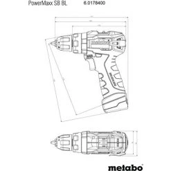METABO® Metabo Coffret Perceuse à Percussion 12 V Sans Fil PowerMaxx SB BL 2 X 2,0 Ah Li-Power, LC12 -Perceuse Soldes 2022 60702654 4