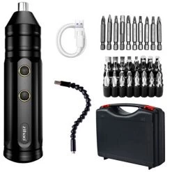 TANCYCO Mini Tournevis électrique Sans Fil Ensemble D'outils électriques Portables Tournevis électrique Multifonctionnel Rechargeable (ensemble C)