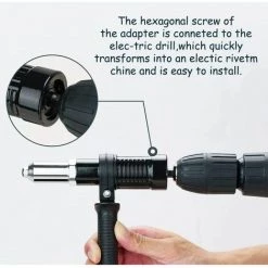 MONLY Adaptateur De Pistolet à Rivet Rivet Electrique Écrou à Main Professionnel Pour Perceuse Sans Fil, Ensemble D'insert -Perceuse Soldes 2022 60985430 3