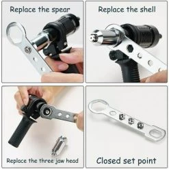 MONLY Adaptateur De Pistolet à Rivet Rivet Electrique Écrou à Main Professionnel Pour Perceuse Sans Fil, Ensemble D'insert -Perceuse Soldes 2022 60985430 5