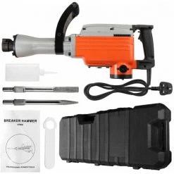 GETLITOOL Marteau Piqueur De Démolition Marteau Piqueur Marteau à Béton Marteau Piqueur électrique Robuste 1800 Tr/min 2 Burins Avec Gants Et Poignée Avant Pivotante à 360° Pour Creuser, ébrécher, Casser Des Trous -Perceuse Soldes 2022 61048322 5