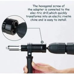 QERSTA Adaptateur De Pistolet à Rivet Rivet Electrique Écrou à Main Professionnel Pour Perceuse Sans Fil, Ensemble D'insert -Perceuse Soldes 2022 61062569 3