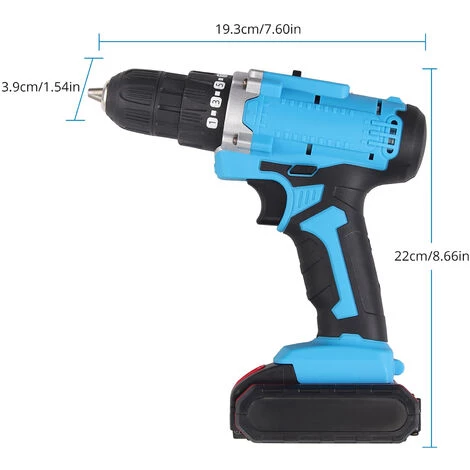 GETLITOOL Perceuse Visseuse Au Lithium-ion Sans Fil 21V + Outils De Perçage Ensemble Perforateur Burineur 18+1 Couple Bleu Avec Chargeur 2 Batteries - Bleu 7 GETLITOOL Perceuse Visseuse Au Lithium-ion Sans Fil 21V + Outils De Perçage Ensemble Perforateur Burineur 18+1 Couple Bleu Avec Chargeur 2 Batteries - Bleu – Image 5