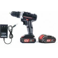 LITZEE Perceuse électrique Rechargeable Sans Fil à Double Vitesse 42VF Perceuse à Main électrique Alimentée Par Batterie Au Lithium Avec Batterie 2 Pièces Perceuse -Perceuse Soldes 2022 61105021 5