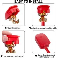BEARSU 2 Pairs Cosses Batterie Serrage Rapide,12V Connecteur De Batterie à Dégagement Rapide,Convient Pour Voitures Camions Navires -Perceuse Soldes 2022 61133495 5