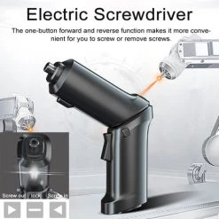 SUPERSELLER Visseuse Et Tournevis électrique 3.5N/M Ensemble D'embouts De Tournevis électriques Portables Rechargeables Par USB Tournevis électrique Pliable Têtes Droites Réglables Avec Lampe De Poche LED Pour L'entretien Ménager De L'armoire De Porte D'installation -Perceuse Soldes 2022 61553364 5