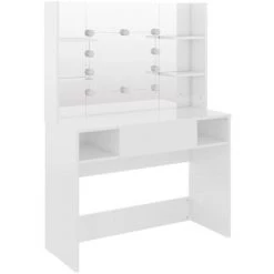 NOVA Toilettes Toilettes Toilettes De Salle De Bain-miroir De Table Et LED 1 Tiroir Divers étagères Table De Maquillage Avec éclairage LED 100x40x135 Cm MDF -Perceuse Soldes 2022 62447137 5