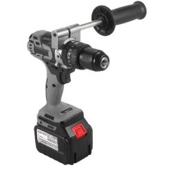 SUPERSELLER Perceuse-visseuse Sans Fil Batteries Couple Maximum 200N.m Mandrin Sans Clé En Métal 1/2 Pouce 20 + 3 Positions 0-1550RMP Perceuse à Percussion à Vitesse Variable Visseuse - 1 Paquet De Batterie -Perceuse Soldes 2022 62874592 4