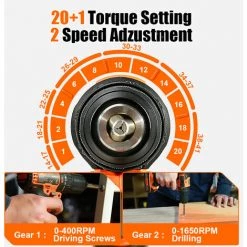 JMAX 20V Perceuse Visseuse Sans Fil 45N.m 20+1 Torque Avec Batterie -Perceuse Soldes 2022 63099819 4